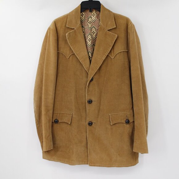 PIONEER WEAR Other - Vtg Pioneer Wear Sport Coat Mens 40 Western brown Corduroy chore Jacket cowboy